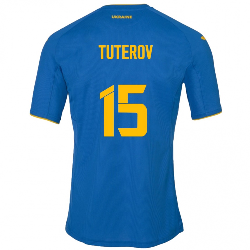 Niño Fútbol Camiseta Ucrania Timur Tuterov #15 Azul 2ª Equipación 24-26 Perú