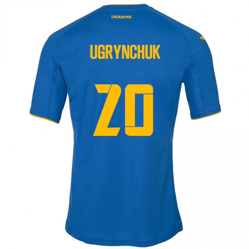 Niño Fútbol Camiseta Ucrania Artem Ugrynchuk #20 Azul 2ª Equipación 24-26 Perú