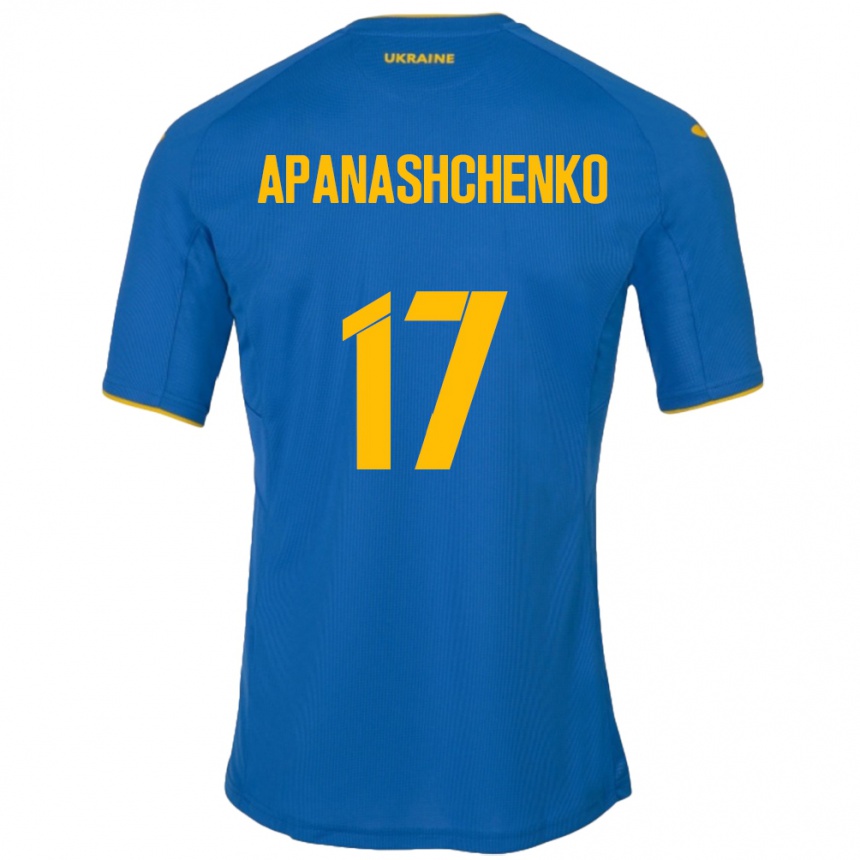 Niño Fútbol Camiseta Ucrania Daryna Apanashchenko #17 Azul 2ª Equipación 24-26 Perú