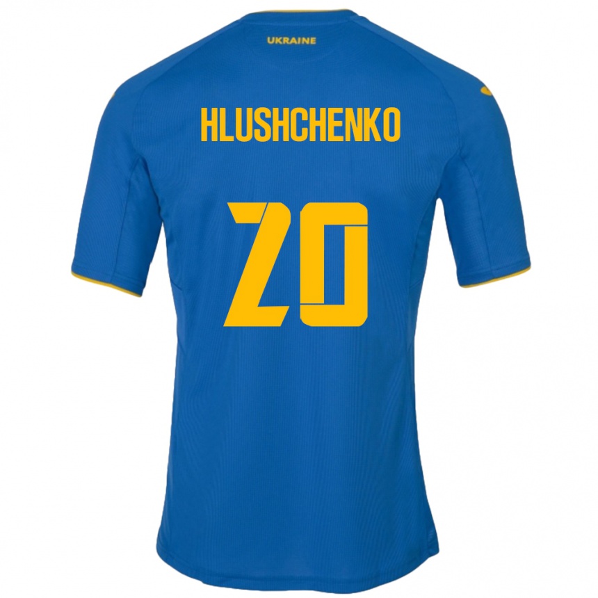 Niño Fútbol Camiseta Ucrania Inna Hlushchenko #20 Azul 2ª Equipación 24-26 Perú