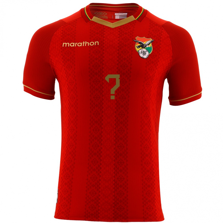 Niño Fútbol Camiseta Bolivia Su Nombre #0 Rojo 2ª Equipación 24-26 Perú