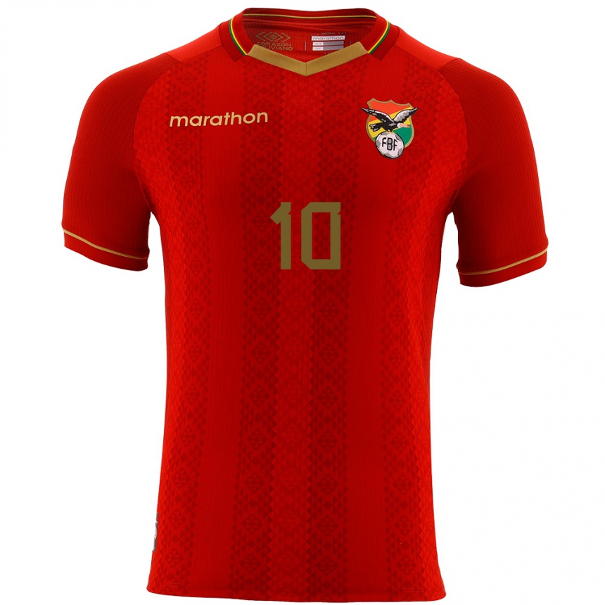 Niño Fútbol Camiseta Bolivia Ramiro Vaca #10 Rojo 2ª Equipación 24-26 Perú