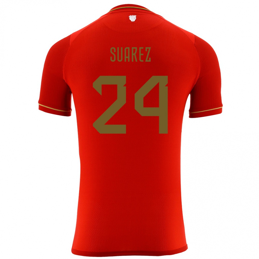 Niño Fútbol Camiseta Bolivia Marcelo Suárez #24 Rojo 2ª Equipación 24-26 Perú