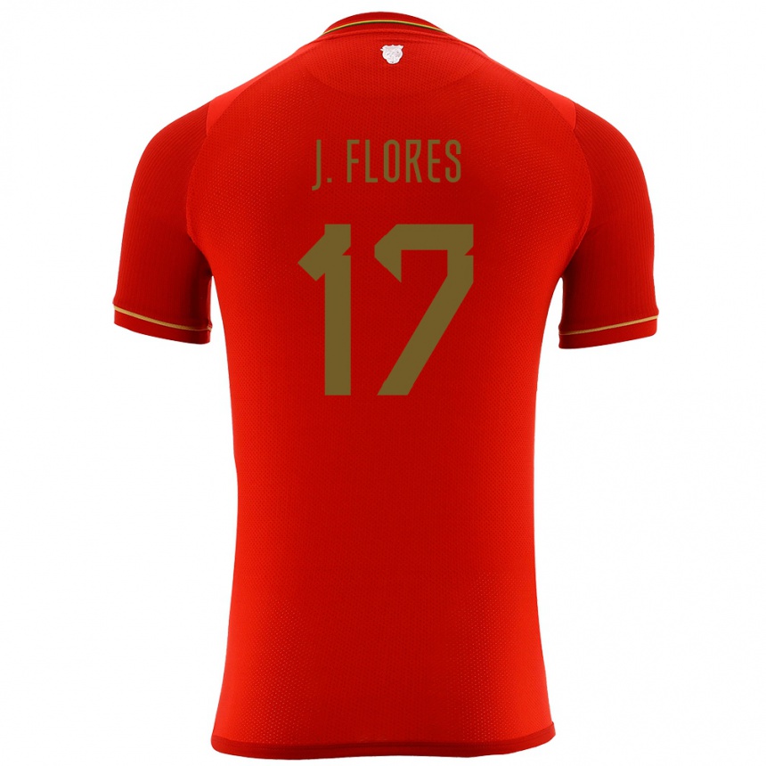 Niño Fútbol Camiseta Bolivia José Flores #17 Rojo 2ª Equipación 24-26 Perú