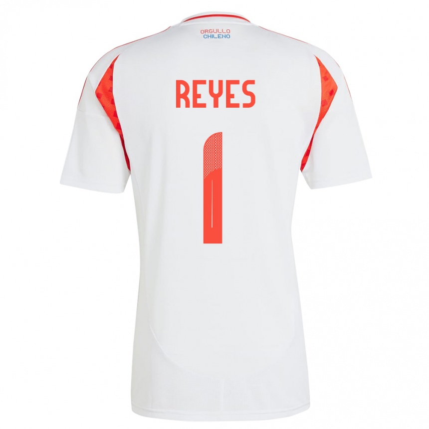 Niño Fútbol Camiseta Chile Vicente Reyes #1 Blanco 2ª Equipación 24-26 Perú