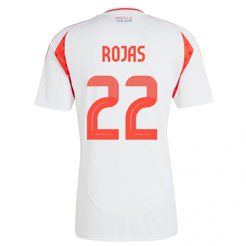 Niño Fútbol Camiseta Chile Jeyson Rojas #22 Blanco 2ª Equipación 24-26 Perú