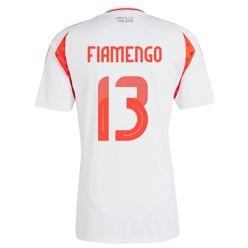 Niño Fútbol Camiseta Chile Darko Fiamengo #13 Blanco 2ª Equipación 24-26 Perú