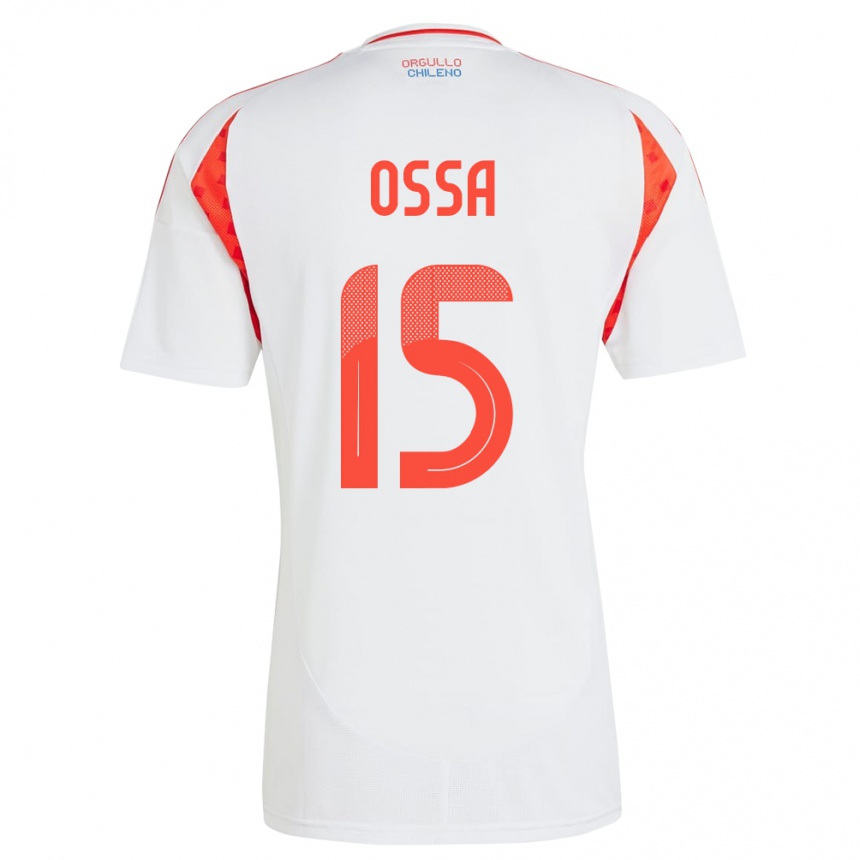 Niño Fútbol Camiseta Chile Diego Ossa #15 Blanco 2ª Equipación 24-26 Perú