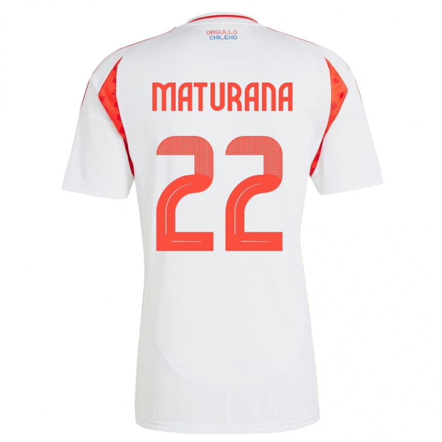 Niño Fútbol Camiseta Chile Martín Maturana #22 Blanco 2ª Equipación 24-26 Perú