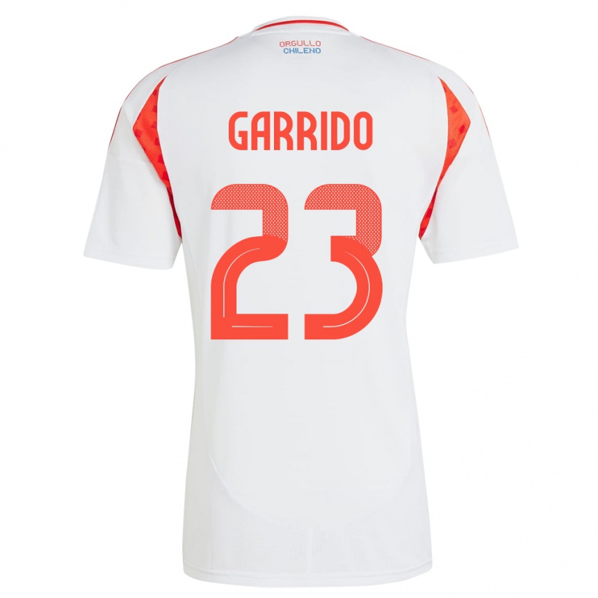 Niño Fútbol Camiseta Chile Pedro Garrido #23 Blanco 2ª Equipación 24-26 Perú