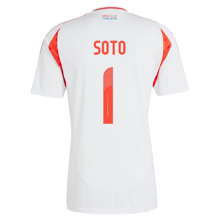 Niño Fútbol Camiseta Chile Fernando Soto #1 Blanco 2ª Equipación 24-26 Perú