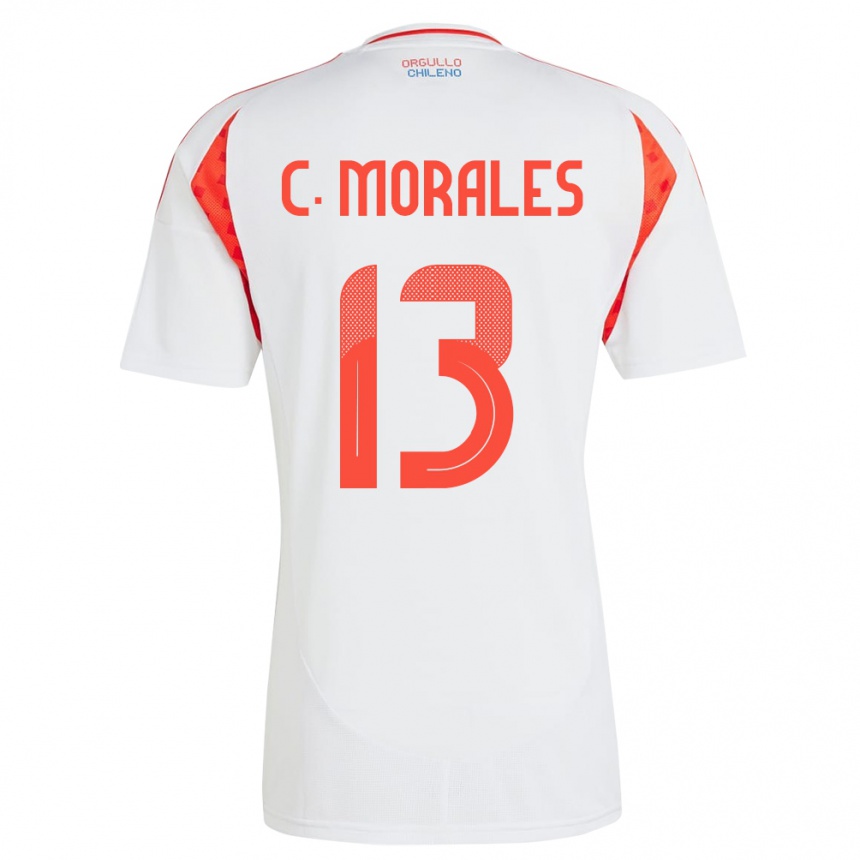 Niño Fútbol Camiseta Chile Cristián Morales #13 Blanco 2ª Equipación 24-26 Perú