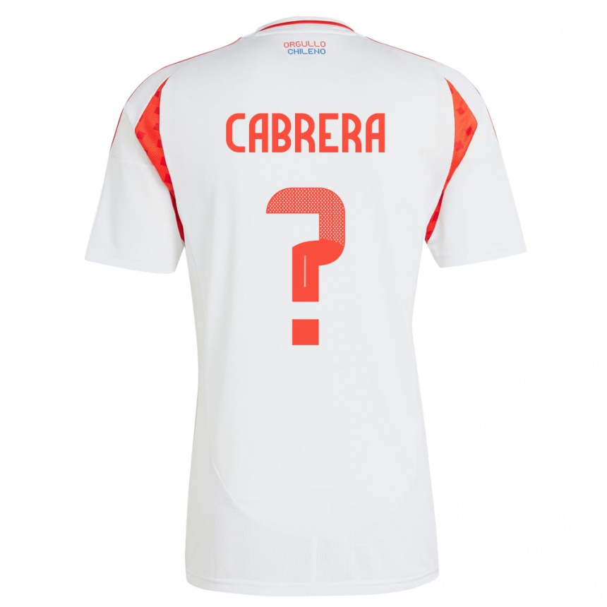 Niño Fútbol Camiseta Chile Vicente Cabrera #0 Blanco 2ª Equipación 24-26 Perú