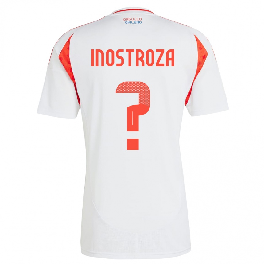 Niño Fútbol Camiseta Chile Fernando Inostroza #0 Blanco 2ª Equipación 24-26 Perú