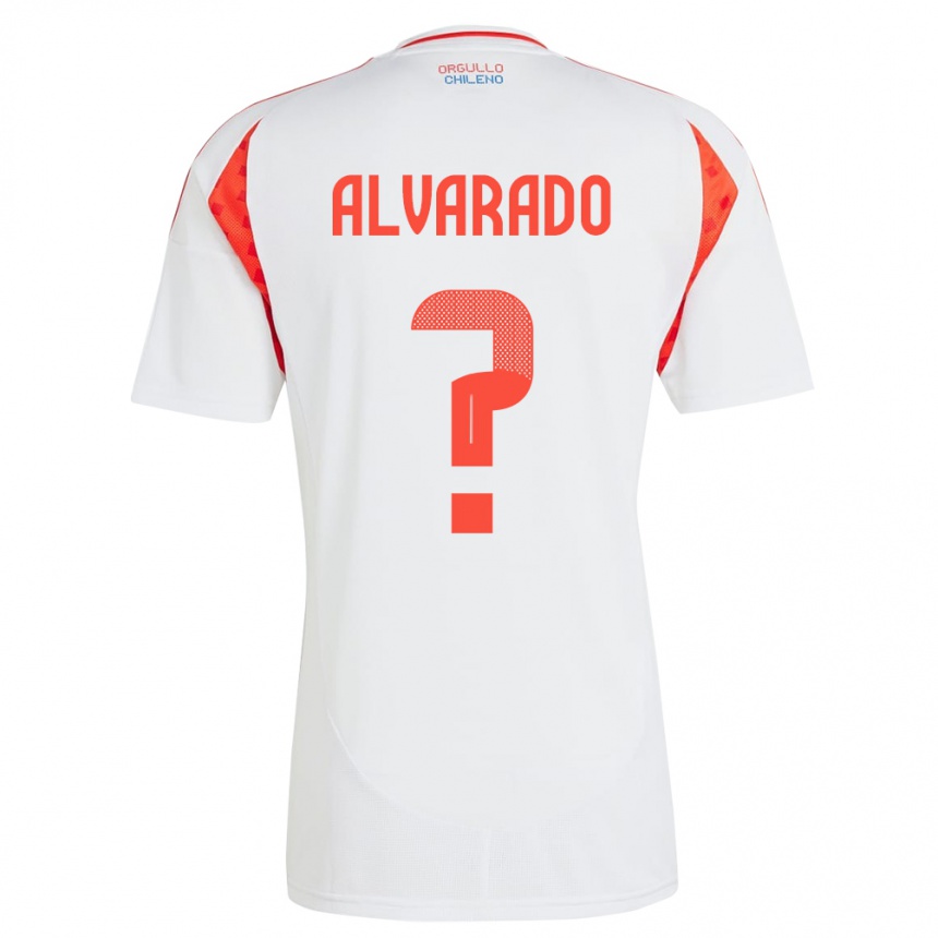 Niño Fútbol Camiseta Chile José Alvarado #0 Blanco 2ª Equipación 24-26 Perú