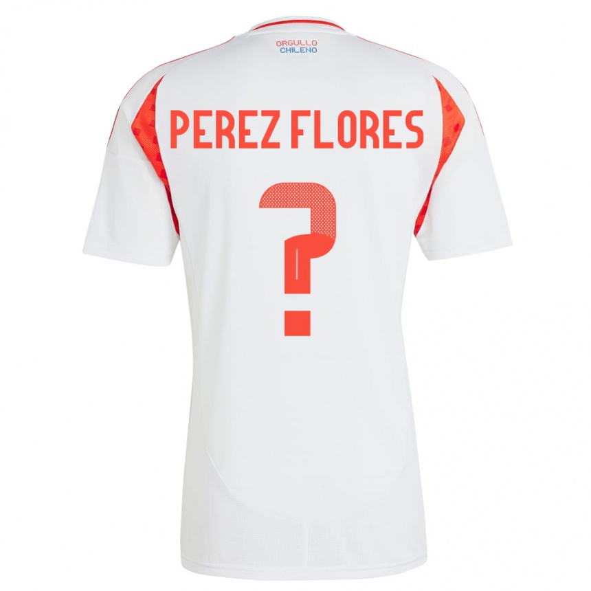 Niño Fútbol Camiseta Chile Benjamín Pérez Flores #0 Blanco 2ª Equipación 24-26 Perú