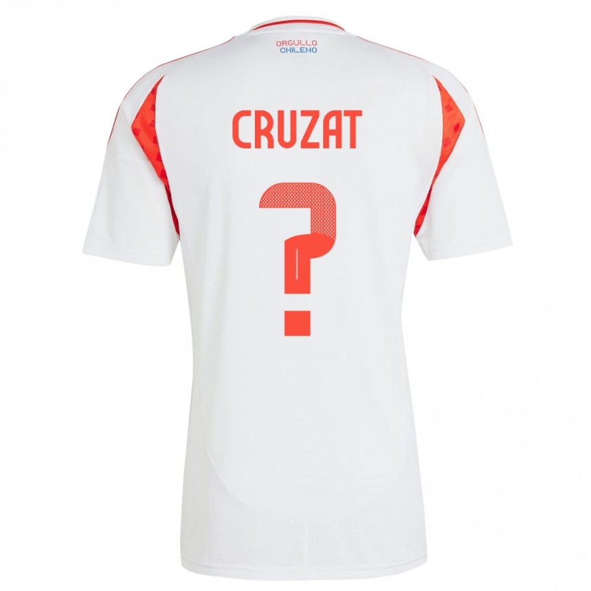 Niño Fútbol Camiseta Chile Ignacio Cruzat #0 Blanco 2ª Equipación 24-26 Perú