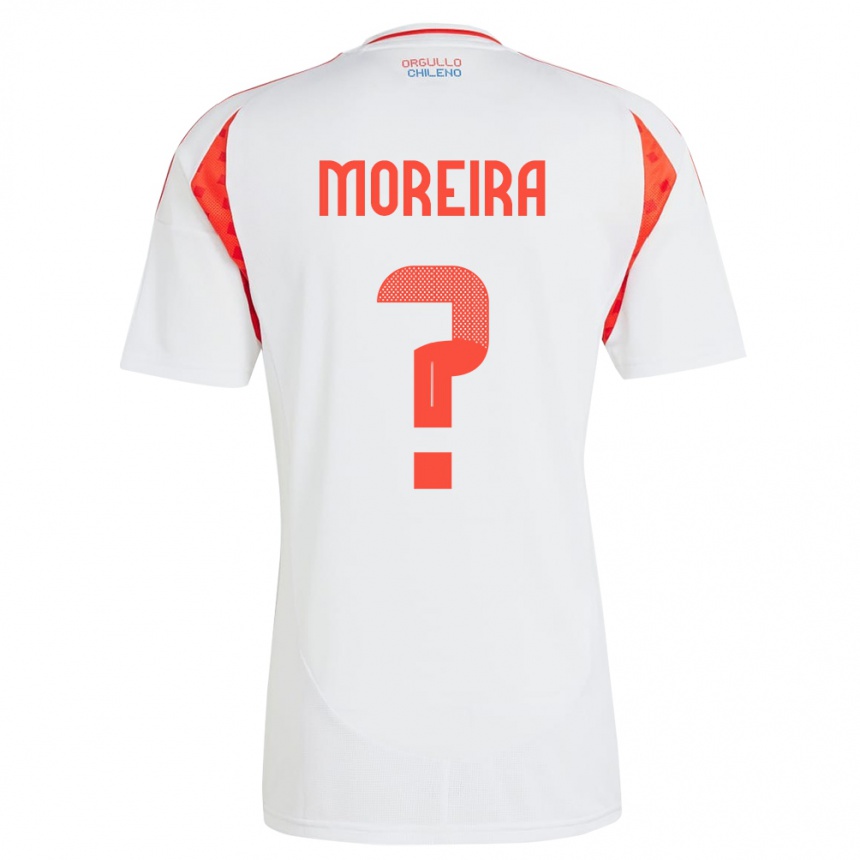 Niño Fútbol Camiseta Chile Vicente Moreira #0 Blanco 2ª Equipación 24-26 Perú