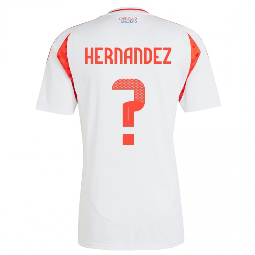 Niño Fútbol Camiseta Chile Camilo Hernández #0 Blanco 2ª Equipación 24-26 Perú