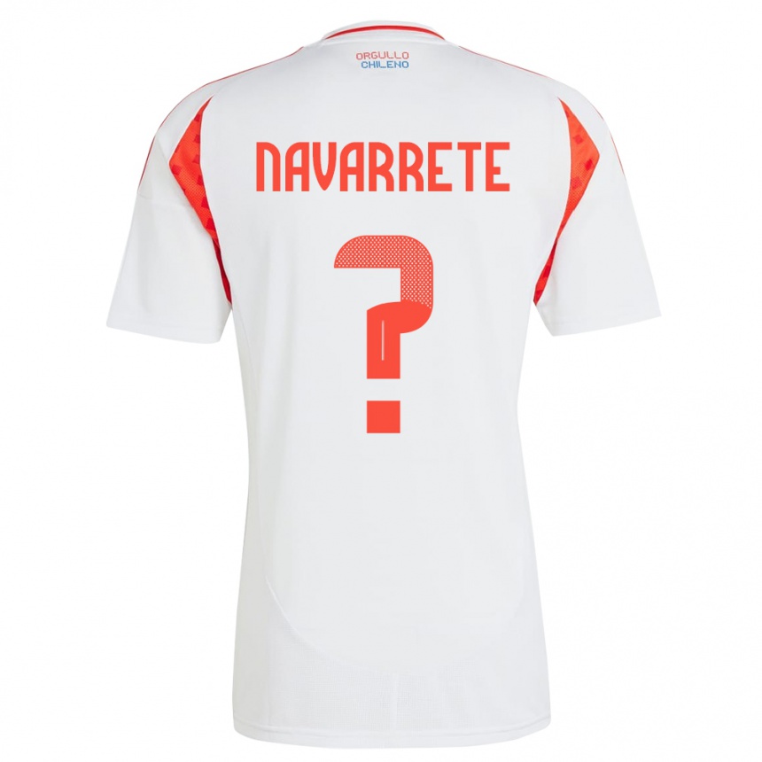 Niño Fútbol Camiseta Chile Sebastián Navarrete #0 Blanco 2ª Equipación 24-26 Perú