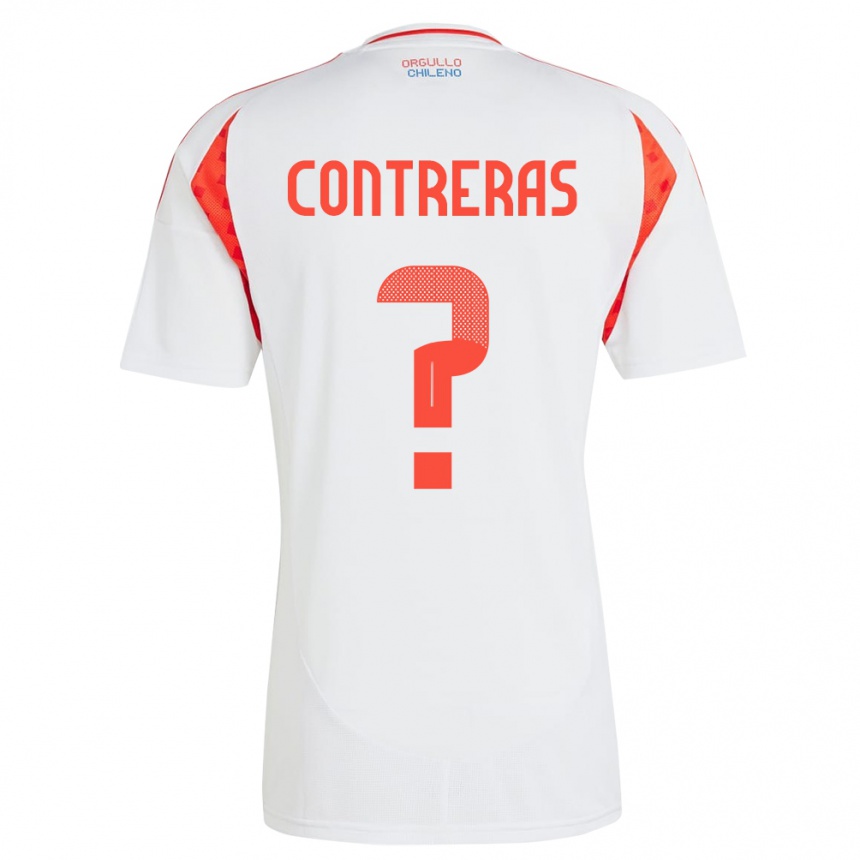 Niño Fútbol Camiseta Chile Mathías Contreras #0 Blanco 2ª Equipación 24-26 Perú