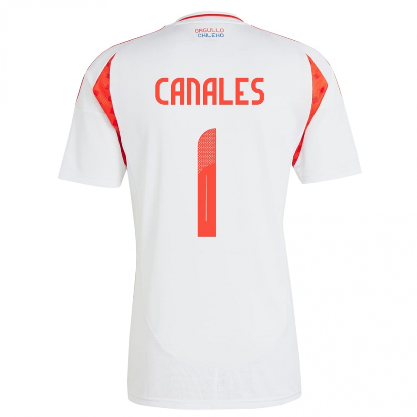 Niño Fútbol Camiseta Chile Antonia Canales #1 Blanco 2ª Equipación 24-26 Perú