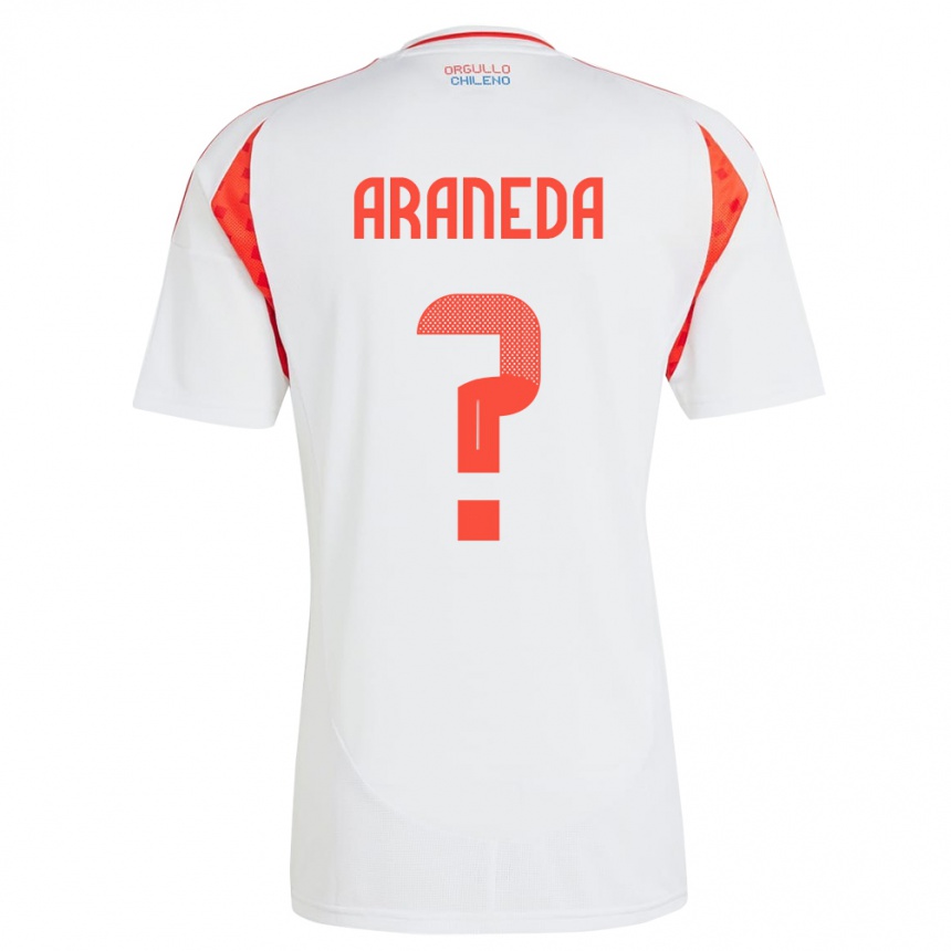 Niño Fútbol Camiseta Chile Arantxa Araneda #0 Blanco 2ª Equipación 24-26 Perú