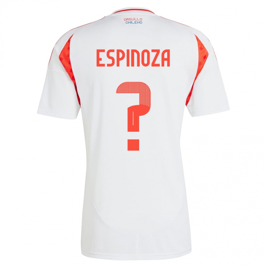 Niño Fútbol Camiseta Chile Gali Espinoza #0 Blanco 2ª Equipación 24-26 Perú