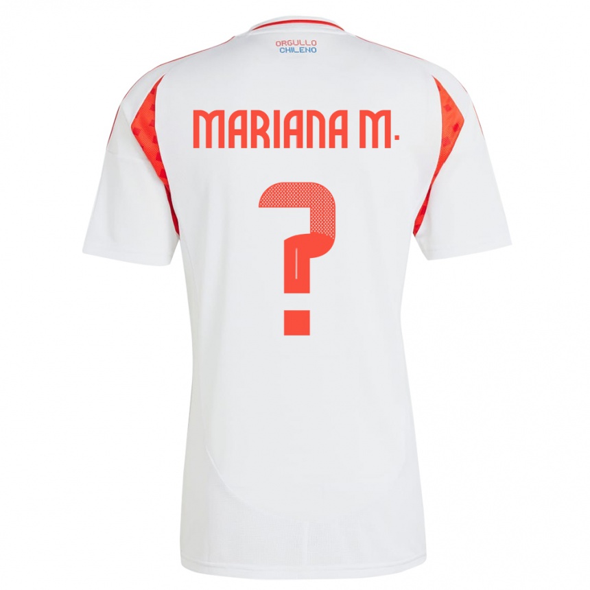 Niño Fútbol Camiseta Chile Mariana Morales #0 Blanco 2ª Equipación 24-26 Perú