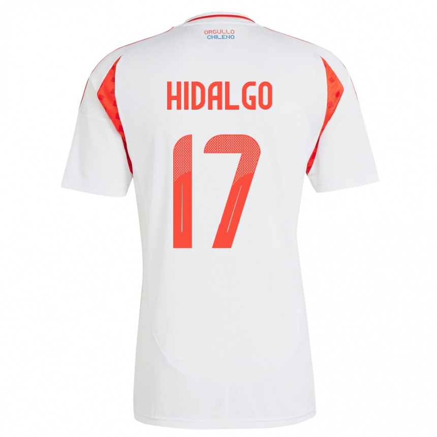 Niño Fútbol Camiseta Chile Fernanda Hidalgo #17 Blanco 2ª Equipación 24-26 Perú