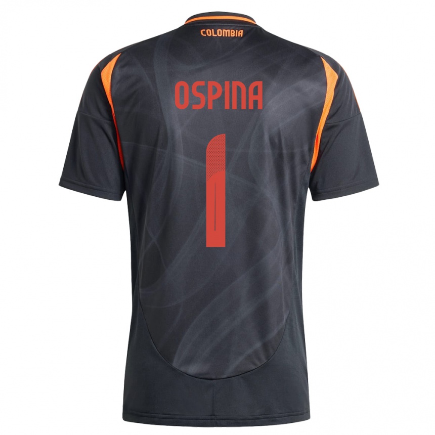 Niño Fútbol Camiseta Colombia David Ospina #1 Negro 2ª Equipación 24-26 Perú