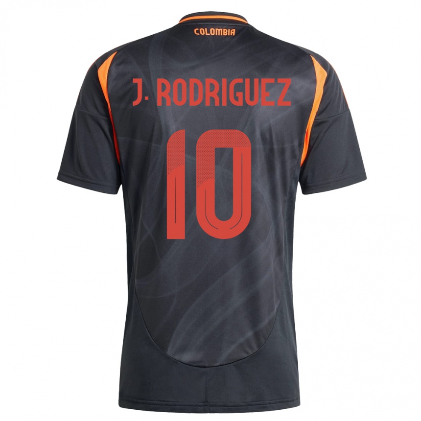 Niño Fútbol Camiseta Colombia James Rodríguez #10 Negro 2ª Equipación 24-26 Perú