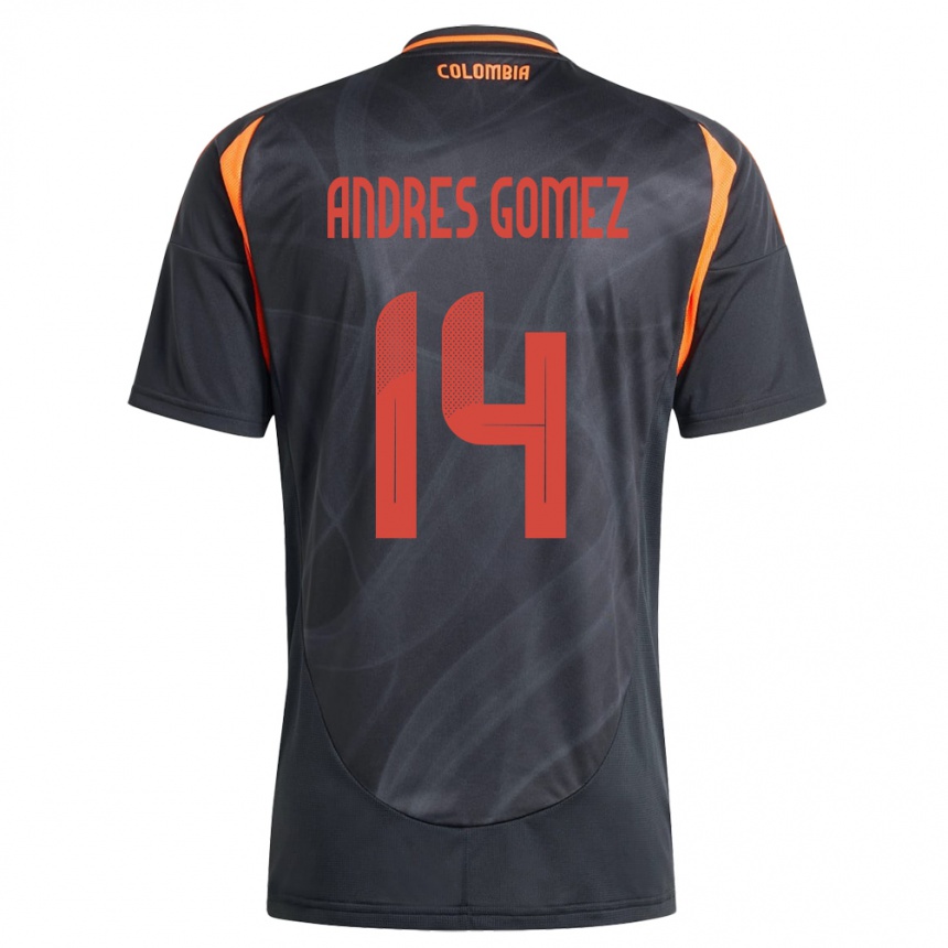 Niño Fútbol Camiseta Colombia Carlos Andrés Gómez #14 Negro 2ª Equipación 24-26 Perú