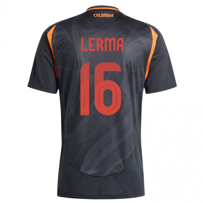 Niño Fútbol Camiseta Colombia Jefferson Lerma #16 Negro 2ª Equipación 24-26 Perú