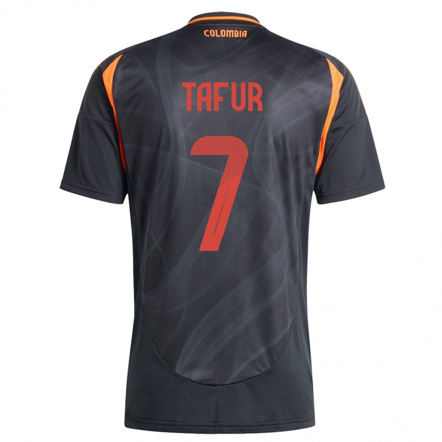 Niño Fútbol Camiseta Colombia Luis Tafur #7 Negro 2ª Equipación 24-26 Perú