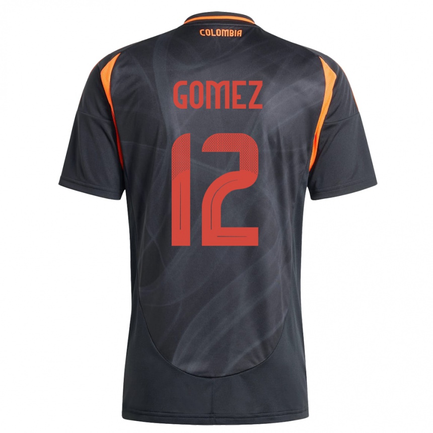 Niño Fútbol Camiseta Colombia Juan Gómez #12 Negro 2ª Equipación 24-26 Perú