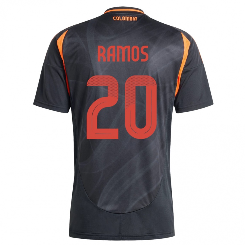 Niño Fútbol Camiseta Colombia Mónica Ramos #20 Negro 2ª Equipación 24-26 Perú