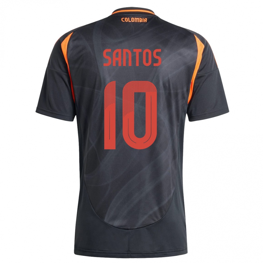 Niño Fútbol Camiseta Colombia Leicy Santos #10 Negro 2ª Equipación 24-26 Perú