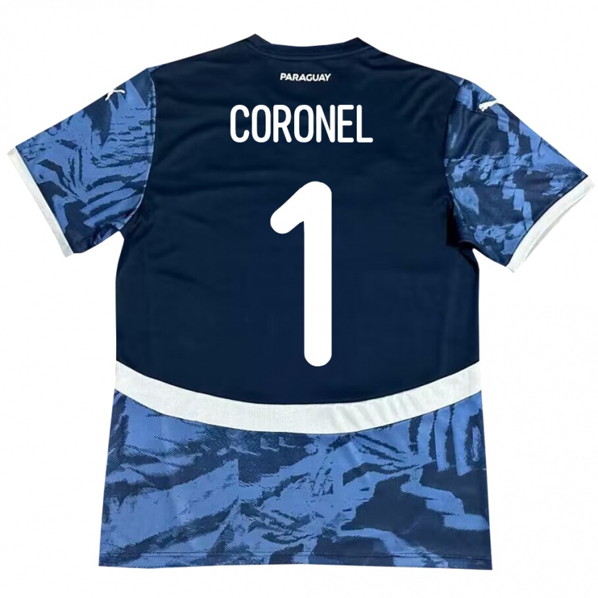 Niño Fútbol Camiseta Paraguay Carlos Coronel #1 Azul 2ª Equipación 24-26 Perú