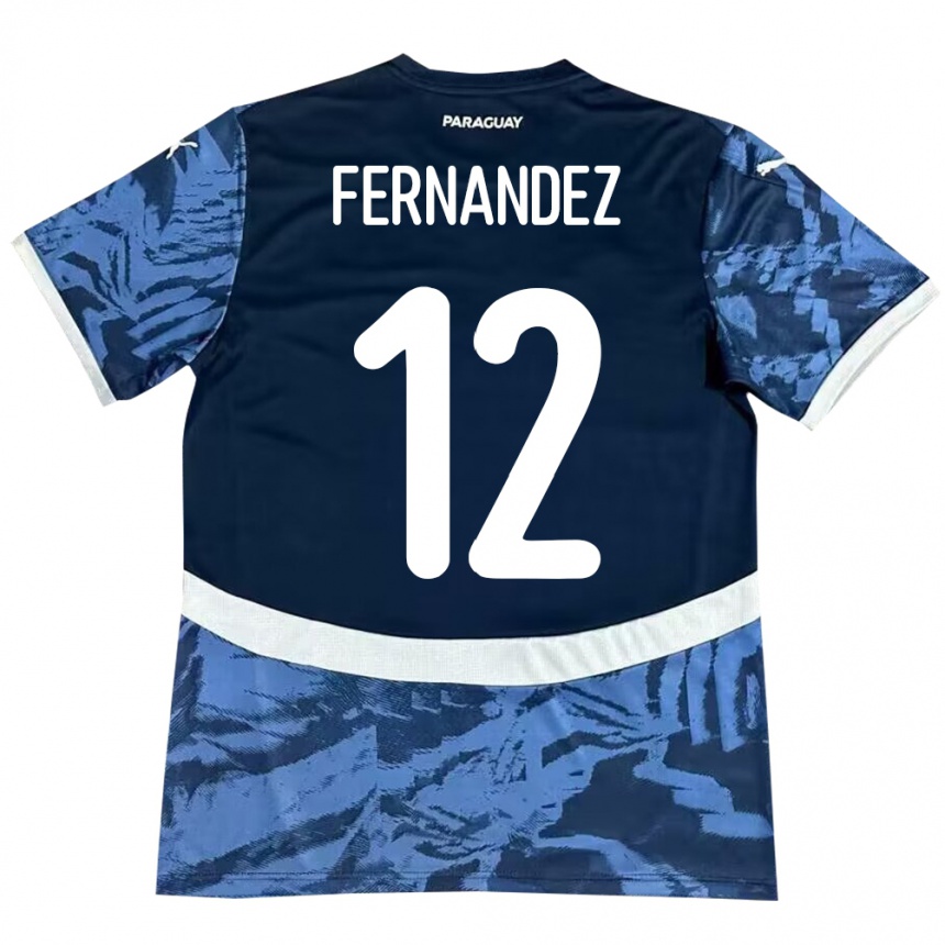 Niño Fútbol Camiseta Paraguay Gatito Fernández #12 Azul 2ª Equipación 24-26 Perú