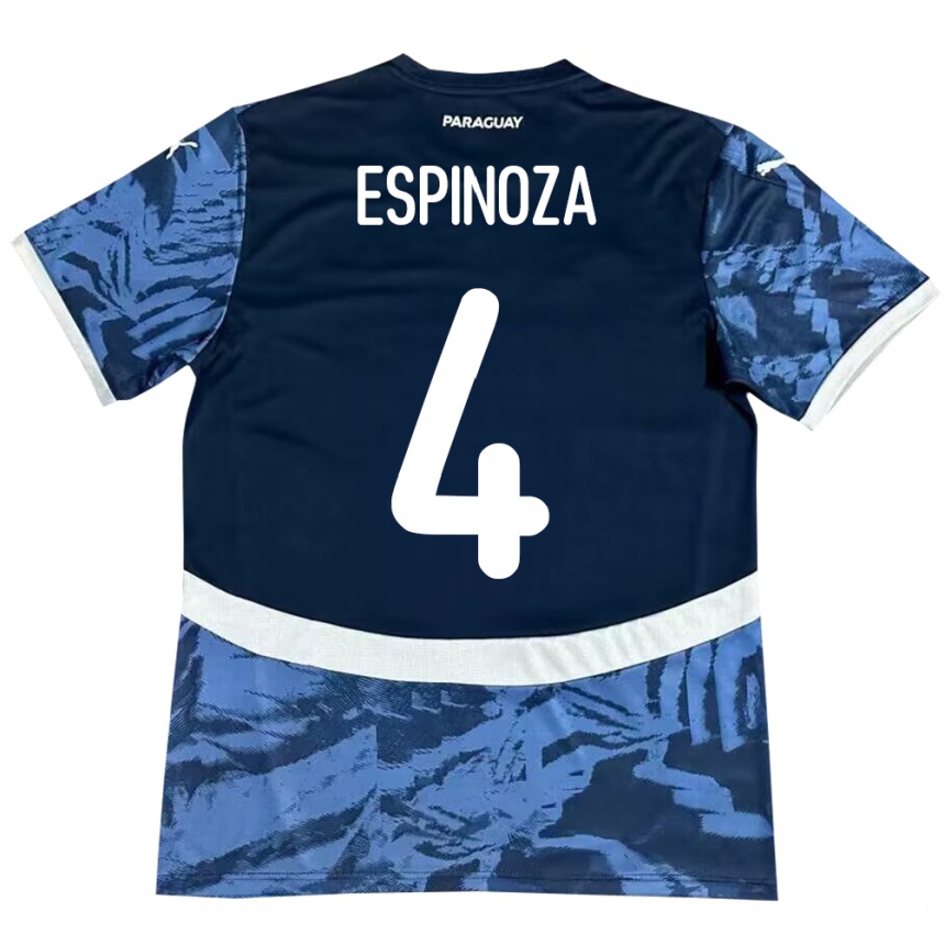 Niño Fútbol Camiseta Paraguay Matías Espinoza #4 Azul 2ª Equipación 24-26 Perú