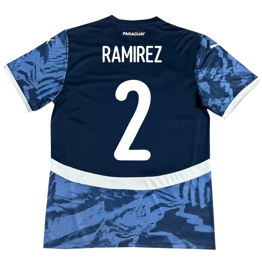 Niño Fútbol Camiseta Paraguay Iván Ramírez #2 Azul 2ª Equipación 24-26 Perú