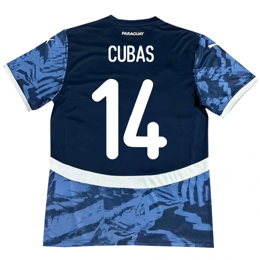 Niño Fútbol Camiseta Paraguay Andrés Cubas #14 Azul 2ª Equipación 24-26 Perú