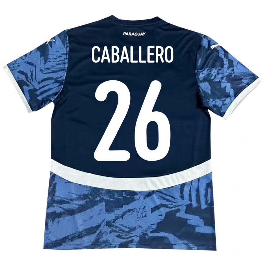 Niño Fútbol Camiseta Paraguay Hernesto Caballero #26 Azul 2ª Equipación 24-26 Perú