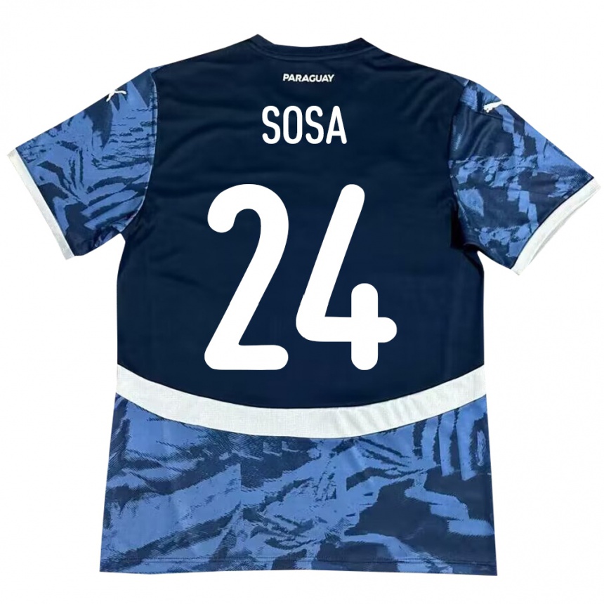 Niño Fútbol Camiseta Paraguay Ramón Sosa #24 Azul 2ª Equipación 24-26 Perú