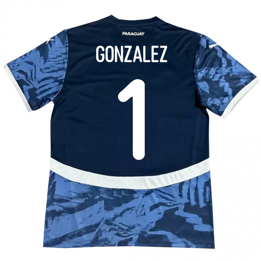 Niño Fútbol Camiseta Paraguay Ángel González #1 Azul 2ª Equipación 24-26 Perú