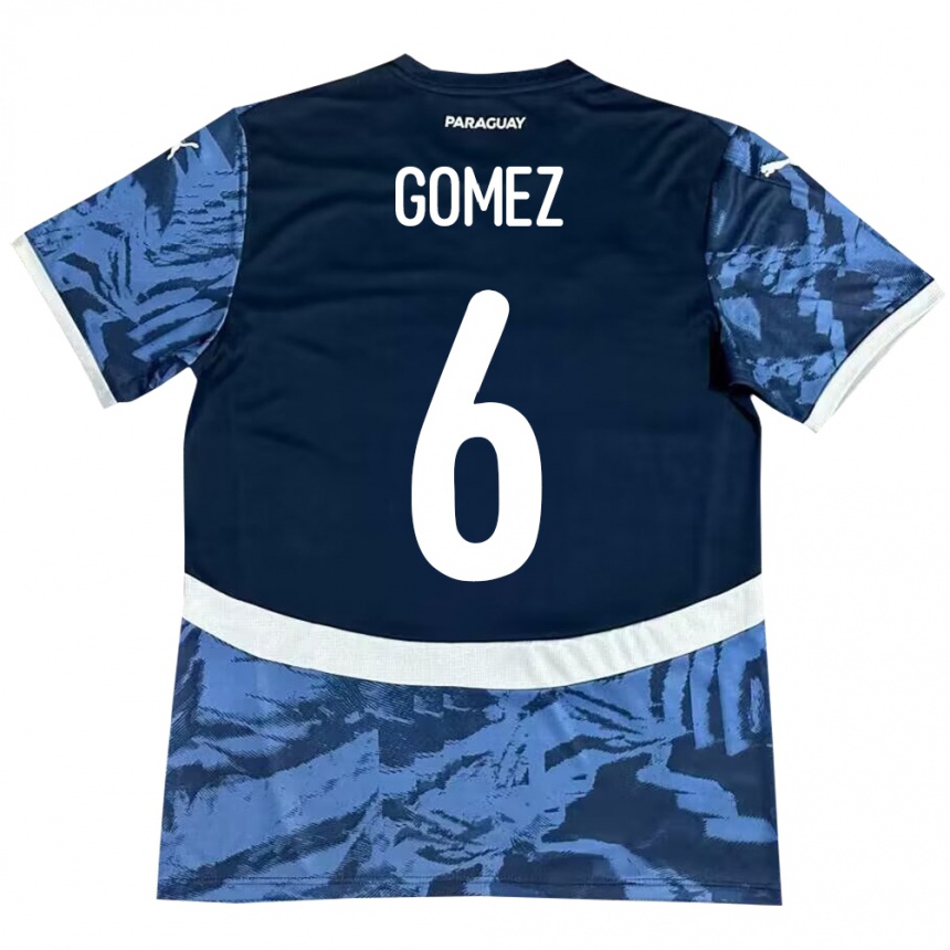 Niño Fútbol Camiseta Paraguay Marcos Gómez #6 Azul 2ª Equipación 24-26 Perú