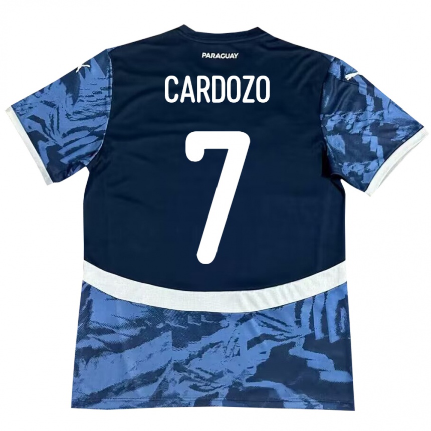 Niño Fútbol Camiseta Paraguay Fernando Cardozo #7 Azul 2ª Equipación 24-26 Perú