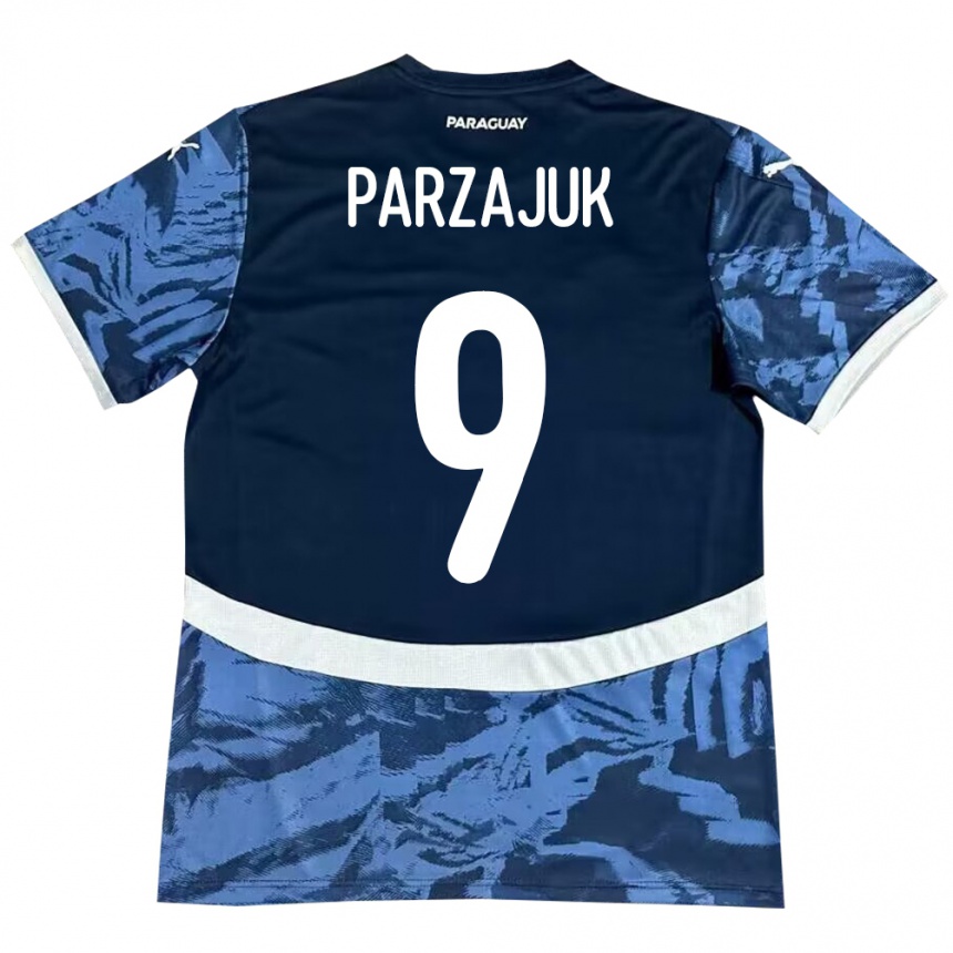 Niño Fútbol Camiseta Paraguay Kevin Parzajuk #9 Azul 2ª Equipación 24-26 Perú