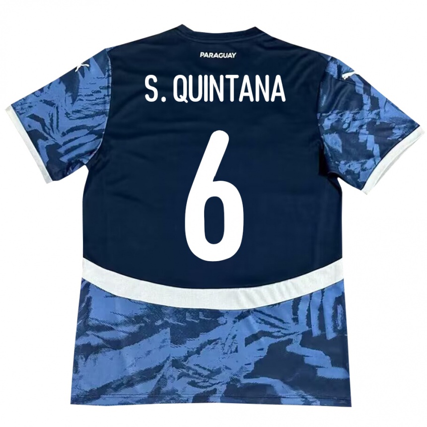 Niño Fútbol Camiseta Paraguay Sebastián Quintana #6 Azul 2ª Equipación 24-26 Perú